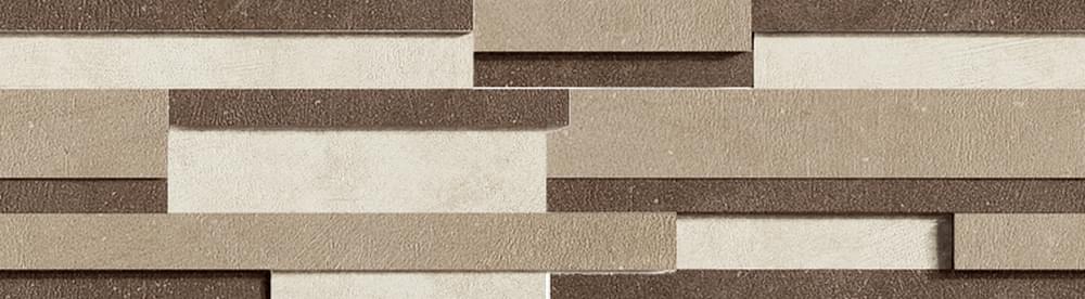 Матовый Floor Gres Industrial Ivory-Moka-Taupe Modulo Listello Sfalsato Mix 3D Soft 15x60